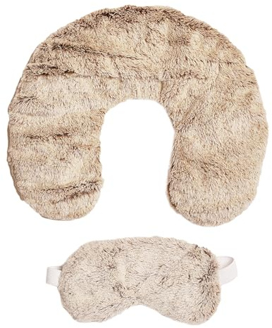 SENSLY, SB84336, Coffret Tour de Cou et Masque Micro-Ondable Marron, Confort Exceptionnel, matériaux de Haute qualité, Facile à Utiliser, Design élégant et bienfaits thérapeutiques