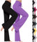 ZWDC 2er Pack Yogahose Damen Schlaghose Baumwolle Activewear Hosen High Waist Yoga Pants Bootcut Jeans Stretch Flared Stoffhose Flare Leggings Haushose Weites Bein Jazzpants Lang