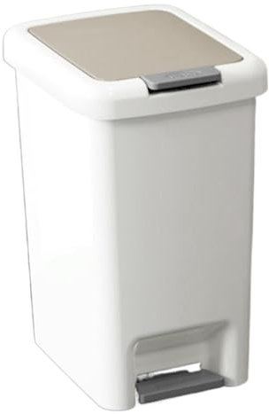 Bins for Kitchen 10L - Rectangular Trash Can with Foot Pedal | Small Trash Can Step Pedal Garbage Can | Ergonomic Odor Protection Trash Bins | Trash Can With Lid Soft Close for Living Room & Bathroom