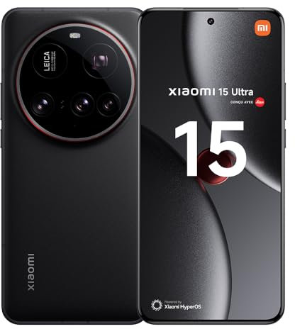 Xiaomi 15 Ultra Smartphone, 16+512GB, Schwarz, Handy ohne Vertrag, 100mm 200MP Leica Kamera, 120Hz WQHD+ AMOLED Display, Snapdragon 8 Elite, 5410mAh, 90W HyperCharge, Hyper AI, Dual-SIM