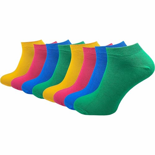 GAWILO Socquettes basses 100% coton pour femme et homme (8 paires) | Chaussettes courtes sans coutures compressive | Renforcées & respirantes