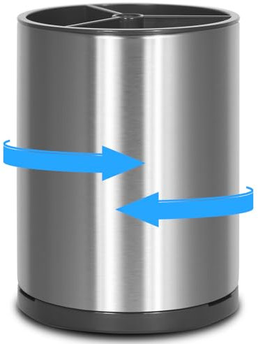 WENLIM extra groß Küchenutensilienhalter 360° drehbar Edelstahl Utensilienhalter Küche Utensil Organizer für Arbeitsplatte Utensilientöpfe für Arbeitsfläche