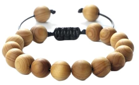 BCughia Pulsera de cuentas para mujer, pulsera de cuentas de madera de 6/8/10 mm, pulseras ajustables para hombres de 17 a 28 cm, Madera, No es una piedra preciosa