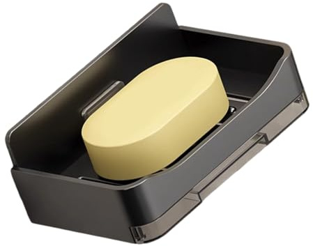 PANGBOER Porte-savon avec plateau de drainage pour comptoir de salle de bain, évier, douche, support de rangement pour éponge de cuisine