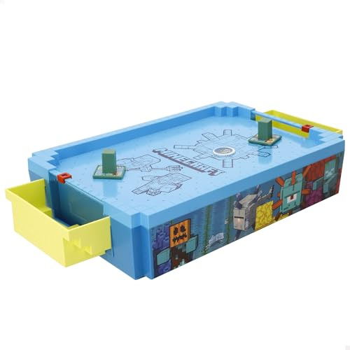 COLORBABY Minecraft 77719 Mini Air Hockey Table électronique, sous-Eau, Surface aérienne, marqueur, Design Premium, Licence Officielle, Jeux électroniques, Jouet Collection, Enfants, Adultes