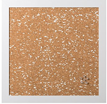 Bi-Office, Bacheca Black & White, Lavagna In Sughero Con Inclusioni Bianche EVA, Cornice Bianca MDF, 45x45cm, (SF2414116616)