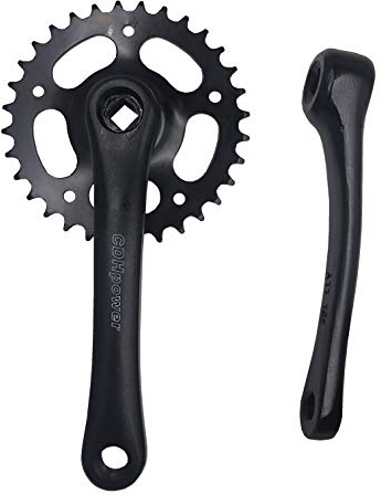 CDHPOWER 32T Single Speed Crankset 165mm x 32T, for Mountain Road Bike Fixed Gear Bicycle Folding Bicycle(Square Taper, Black, Sprocket)