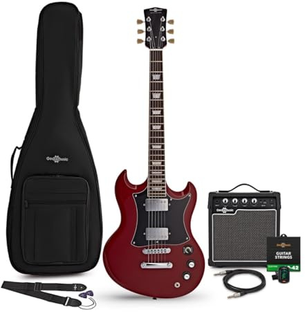 Brooklyn Select Electric Guitar Red, 10W Guitar Amp & Accessory Pack