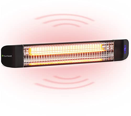 KLARSTEIN Smartwave - Lampada Infrarossi Riscaldante, Lampada Riscaldante a Raggi Infrarossi, IR ComfortHeat, Fibra di Carbonio, 2400 W, Termostato, Controllo con App e Wi-Fi per 7 Dispositivi, Nero