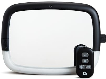 Munchkin Baby Car Mirror for Rear Facing Car Seats, Night Light LED Pivot 360 Baby in-Sight Adjustable Auto Mirror, Black