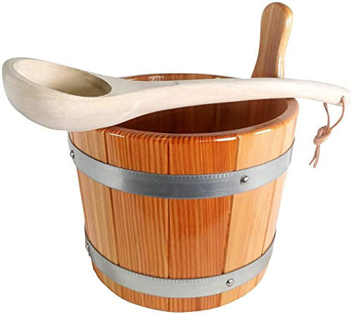 SudoreWell® kit de sauna Seau de sauna 5 litres et louche de sauna 40cm