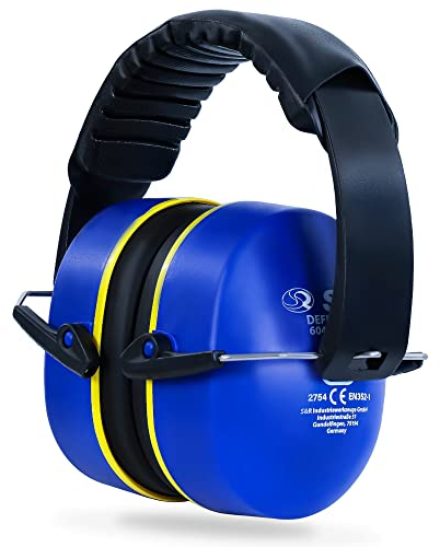 S&R Casque Anti Bruit Casque de Protection Auditive pour Chantier, Études, Jardinage, travail, sport. Certifié en France