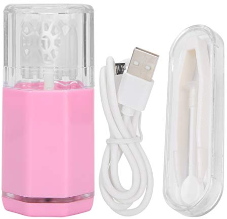 Kontaktlinsenwaschanlage, USB Aufladung Kontaktlinsenwaschmaschine Waschmaschine für Kontaktlinsen Ultraschall-Kontaktlinsenreiniger Automatische Reinigungsmaschine Reiniger (Rosa)
