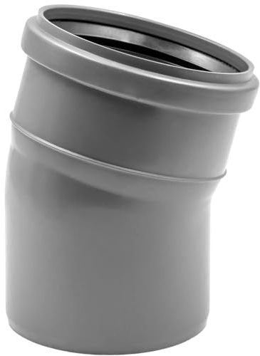HT-Bogen DN 110 15° grau | PP-Rohrbogen HT | 15-Grad Winkelstück Abfluss DN110, Industrie-Qualität