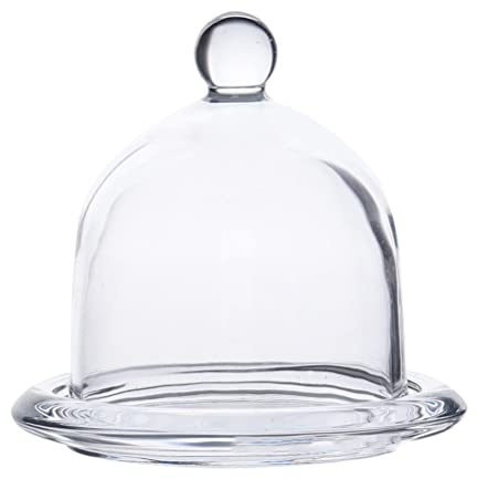 UPKOCH Piatto Da Dessert Mini in Vetro 3.74 Con Coperchio Trasparente Vassoio Antipolvere Per Dolci Frutta Casa Cucina
