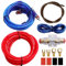 Kit Cable Amplificador Coche Kit de Cableado para Amplificador de Coche 10GA Cable de Amplificador de Coche Car Audio Subwoofer Cable de Alimentación Cable de Amplificador de Potencia 1500W
