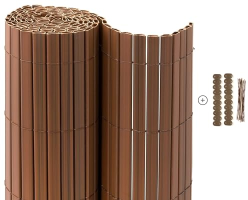 casmartis Premium PVC Sichtschutzmatte - braun - 90 x 500 cm - Zaunsichtschutz, Sichtschutzzaun, Balkonverkleidung, Zaunblende Garten Balkon Terrasse