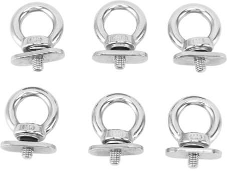 Lot de 6 œillets d'arrimage pour Montage sur Rail en Acier Inoxydable - Kit d'ancrage pour Boulons à œil - Adaptateur de Rail pour Yachts, Bateaux, Kayaks, Bateaux de Pêche -