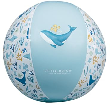 Little Dutch 2012319 aufblasbarer Strandball - Ocean Dreams blau