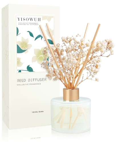 YISOWUH Profumo Diffusore Set, 5.28oz (150ml) Lino Profumo Diffusore con 8 bastoni Profumo di lunga durata per la casa, il bagno, la decorazione della stanza