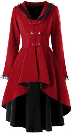 Veste Longue rayée Steampunk pour Femme, Automne, Hiver, Vintage, fête, Frack, Smoking, Carnaval, Renaissance, Victorien, Gothique, Manteaux Longs victoriens Carnaval