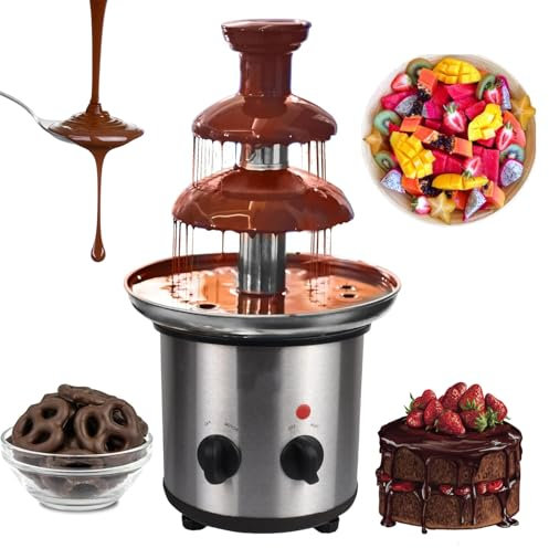 Macchina per fontana di cioccolato a 3 livelli, 680 g, set elettrico per fonduta di grande capacità, perfetto per feste, matrimoni, compleanni di bambini e buffet di dessert, con temperatura