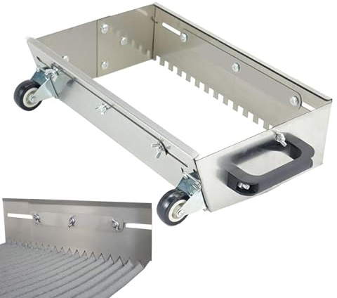 Peine de mortero ajustable con muescas, nivelador de azulejos cuadrado con ruedas, peine de mortero de 60 cm de largo para suelos de azulejos grandes y mampostería