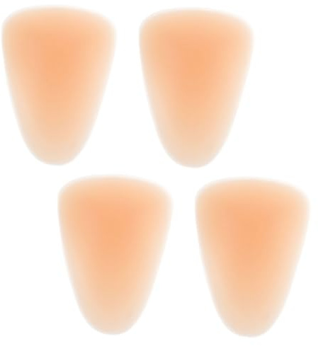 ifundom 4pcs Beige Silicone Knee Pads Adhesive Protective Knee Guards for Skating Snowboarding Skateboarding Roller Skating Dancing Unisex Medium with Thickened Fall Protection