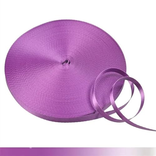 WEOKDFHA sadelgjord 45 meter, 10 mm, färgglada nylonband, bandband, snedremsa, för handgjorda arbetskort, armband, kläder, sytillbehör (mörklila)
