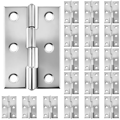 20 Stück Edelstahl Türscharniere mit Montagebohrungen, Klavierband Scharniere für Schrank, Möbeltüren & Haushaltsmöbel