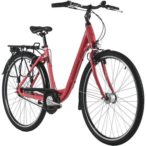 DACAPO Vélo de Ville Femme 28 Padova 48 cm 7 Vitesses 3 Coloris (Rose)