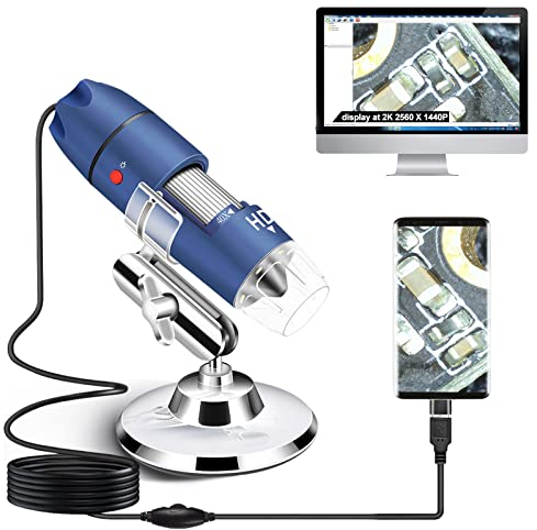 Ninyoon 2K USB Digital Mikroskop für Android PC, 40-1000X Mikroskop Super HD Endoskop Lupe Kamera Kompatibel mit Android Handy und Tablet Windows Mac Chrome Linux - Nicht für iPhone iPad