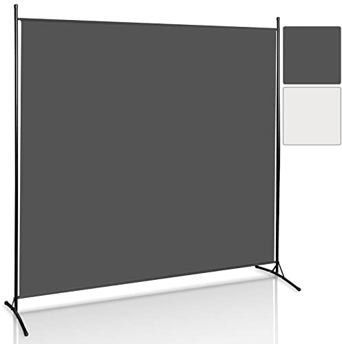 Gimisgu Paravent 180 x 180 cm, divisorio grande da giardino, divisorio per balcone, protezione privacy, 1 pezzo, opaco, pieghevole, per uffici, balconi, antracite