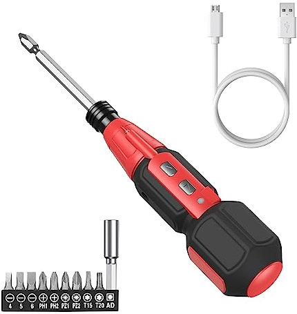 Brifit Precision Electric Screwdriver Set, USB Rechargeable Cordless Power Screwdriver with 9 Screwdriver Bits, Auto & Manual Modes, LED Light, Electric Repair Tool Kit for Phone, Game, Camera, Laptop