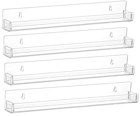 Vocdikficy Nagellack-Regal Zur Wandmontage, 4er-Pack, Transparenter Nagellackhalter Aus Acryl mit Herausnehmbarem, Rutschfestem Endeinsatz