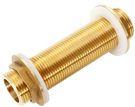 G3/4 latón Conectores de Tanque de Agua, Conector de Tanque de Agua G3/4 en Latón con Sellado de Silicona, para Tanques de Agua, Torres Hidráulicas y Bombas de Agua (G3/4, 100mm)