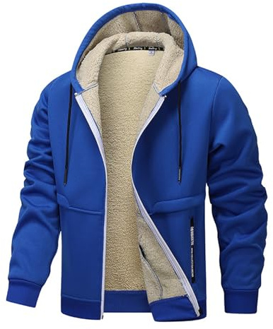 uxxnjfg Felpa Uomo con Cappuccio con Zip Primaverile Maglione Giubbotto Invernale Uomo da Lavoro Termica Pesante Autunno Sweatshirt Felpe Trekking Running Cotone Abbigliamento(Blu,XL)