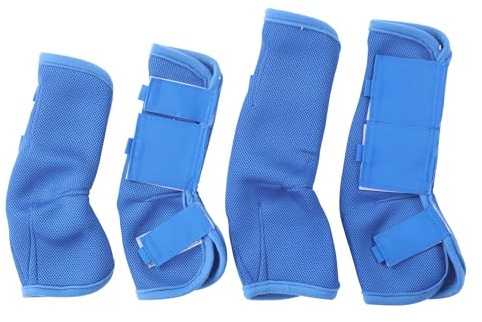 Gallopoff Lot de 4 Guêtres Chevaux, Éviter de Taper du Pied, Bleu Foncé S
