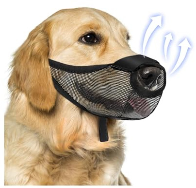 Muselières pour Chiens, Muselière Chien Anti Aboiement et Anti-Nourriture, Museliere pour Chiens Ajustable, Légère et Confortable, Muselière de Formation pour Petits, Moyens et Grands Chien (Noir-L)