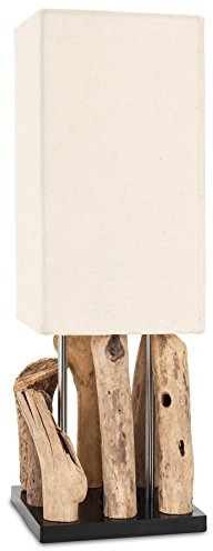 levandeo Tischlampe Treibholz B x H x T 16,5x51,5x16,5cm Holz Braun Beige Tischleuchte Design
