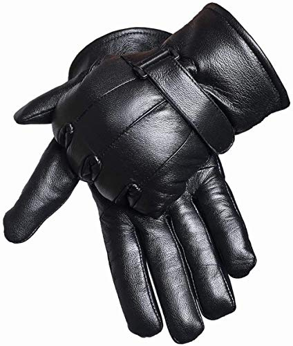 Gants cuir homme noir scratch avec rembourrage polaire (XXL / 11)