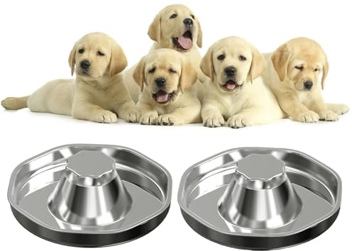 SOUJOY Lot de 2 gamelles antidérapantes en Acier Inoxydable pour Chiot, Nourriture et Eau pour Chiens de Petite, Moyenne et Grande Taille, Chats, Animaux de Compagnie