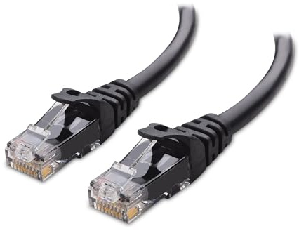 Cable Matters 10Gbps Snagless Short Cat 6 Ethernet Cable 3m (Cat6 Internet Cable, RJ45 LAN Cord) in Black - 3 Meter