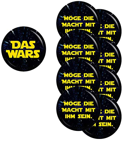 Button Set Das wars/Möge die Macht mit ihm sein für JGA Junggesellenabschied Junggesellinnenabschied Zubehör Anhänger Anstecker Broschebutton Accessoires (SET 1: 9 Buttons, 9x 37mm)