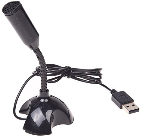 Gathukila Micrófono USB Web flexible para sintonización de dirección, micrófono para PC, ordenador portátil, soporte (negro)