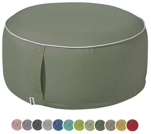 heimtexland Taburete de jardín impermeable para exteriores Typ551, color verde oliva