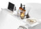 Suixtil Acrylglas-Badewannenablage, Badezimmer-Organisator, Badewannentisch, Badezimmerablage, Badezimmerdekoration, hält Ipad und Bücher Badewannenablage(Weiß,70CM)