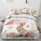 ZyxMehtic Housse de Couette 90x190 Lapin Rose - Parure de Lit 1 Personne Parapluie Floral Housse Couette en Microfibre Douce avec Fermeture Éclair avec 1 Taie d'oreiller 65x65 cm