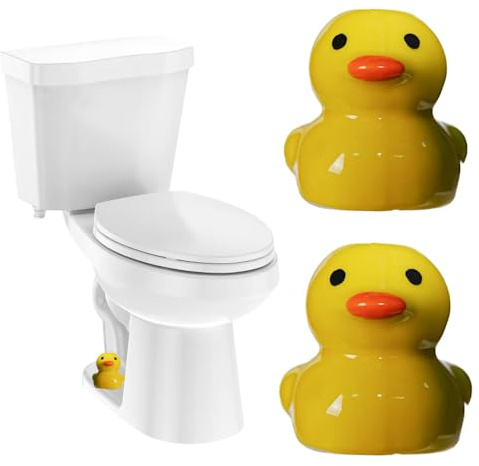 2Pcs Toilet Bolt Covers Decorative, Duck Shape Toilet Screw Cover Caps, Ceramic Toilets Bolt Caps Decorative, Bathroom Bowl Bolt Covers, Easy Installation Bathroom Replacement Parts (Duck)