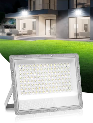Focos LED Exterior 100W,6500K Blanco Frío Foco Exterior,10000LM Superbrillante Proyector LED Exter𝐢or,Impermeable IP66 Foco Luz para Jardín, Patios, Garaje, Parque, Terraza